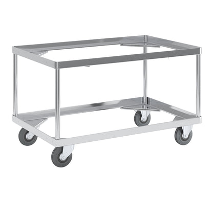 Aluminium dolly, loading height 440 mm, internal LxW 724 x 459 mm, without handle bar.