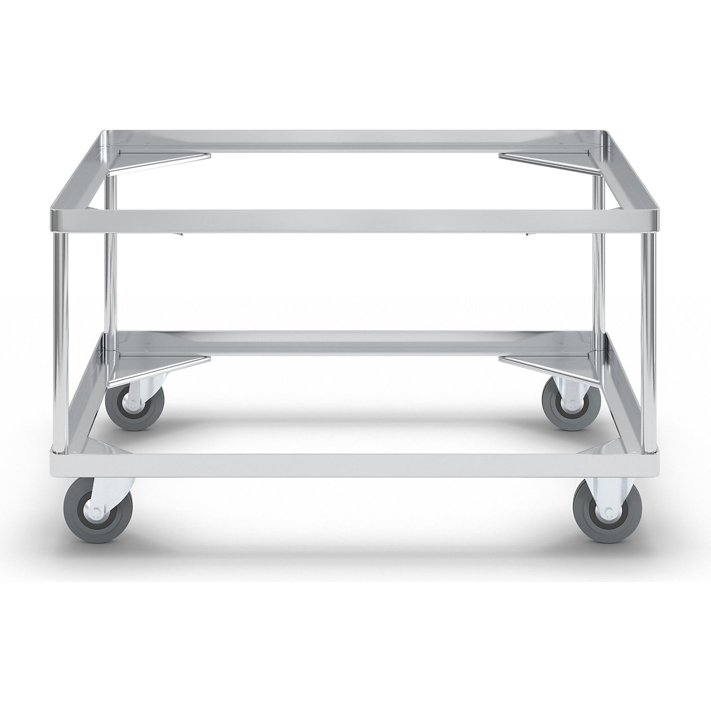 Aluminium dolly, loading height 440 mm, internal LxW 772 x 572 mm, without handle bar.