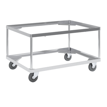 Aluminium dolly, loading height 440 mm, internal LxW 772 x 572 mm, without handle bar.