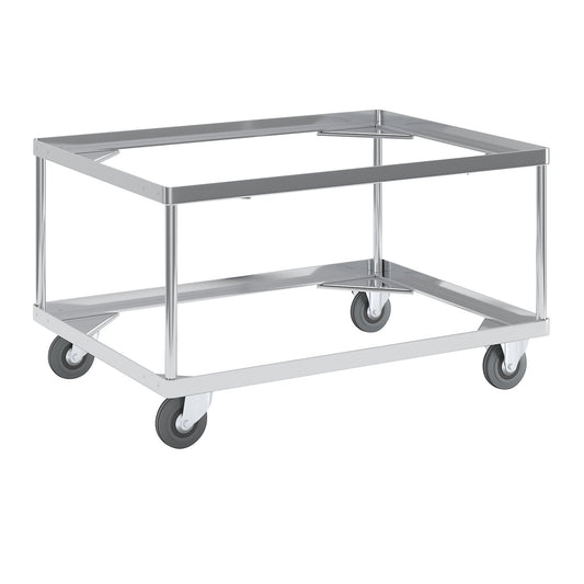 Aluminium dolly, loading height 440 mm, internal LxW 772 x 572 mm, without handle bar.