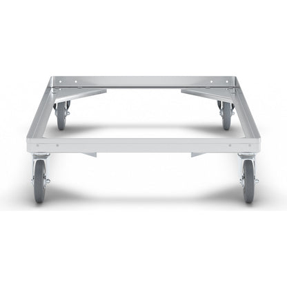 Aluminium dolly, loading height 150 mm, internal LxW 772 x 572 mm, without handle bar.