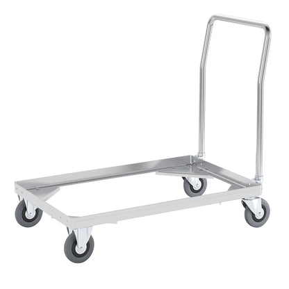 Aluminium dolly, loading height 150 mm, internal LxW 724 x 459 mm, with handle bar.