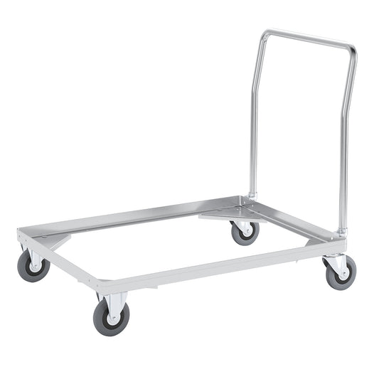 Aluminium dolly, loading height 150 mm, internal LxW 772 x 572 mm, with handle bar.