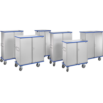 Aluminium cupboard trolley, max. load 300 kg, external LxWxH 840 x 640 x 1806 mm.