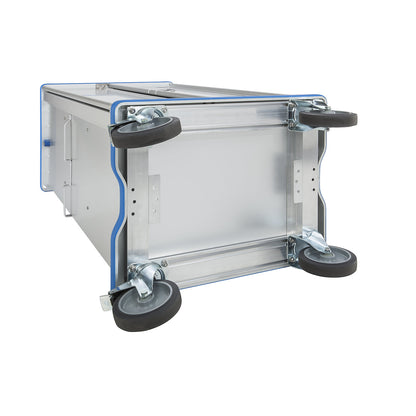 Aluminium cupboard trolley, max. load 300 kg, external LxWxH 1220 x 640 x 1406 mm.