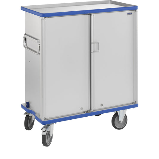 Aluminium cupboard trolley, max. load 300 kg, external LxWxH 1220 x 640 x 1406 mm.