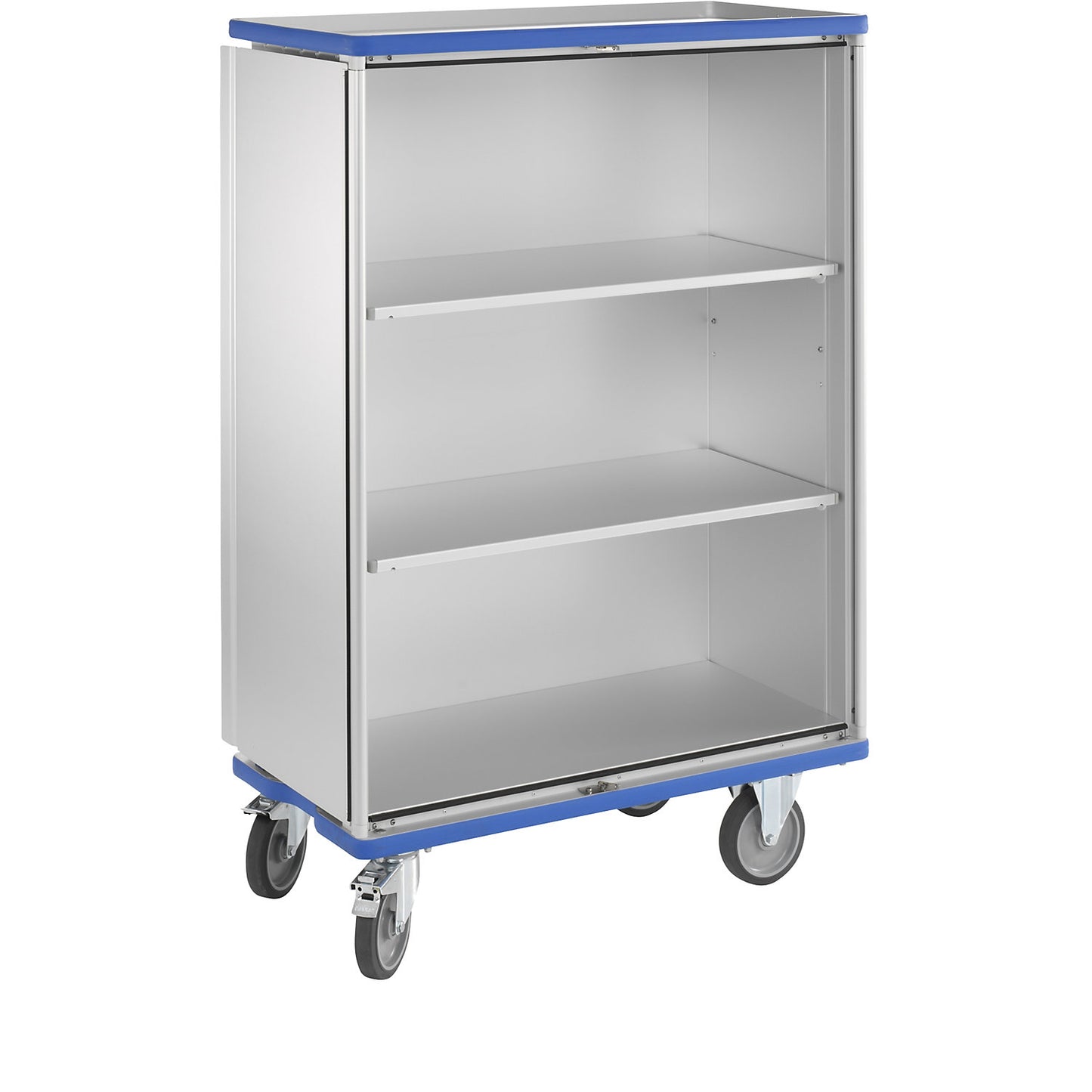 Aluminium cupboard trolley, max. load 300 kg, external LxWxH 1220 x 610 x 1806 mm.