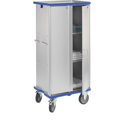 Aluminium cupboard trolley, max. load 300 kg, external LxWxH 840 x 640 x 1806 mm.