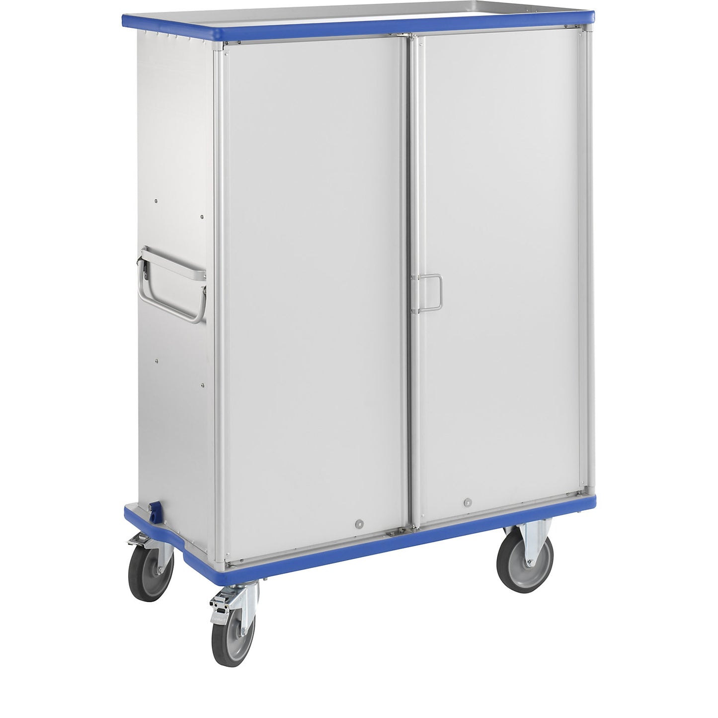 Aluminium cupboard trolley, max. load 300 kg, external LxWxH 1345 x 690 x 1806 mm.