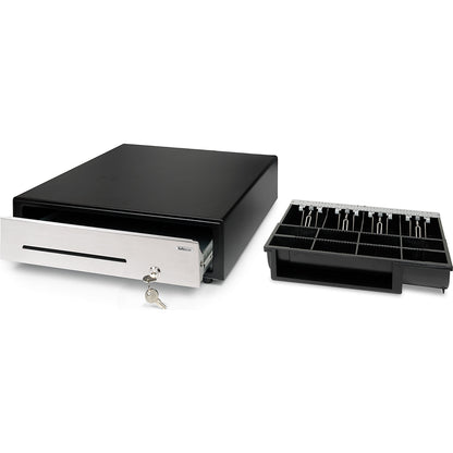 Cash drawer, SAFESCAN heavy duty 4141S, 8 coin compartments / 4 banknote compartments.