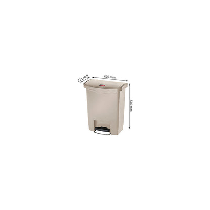 SLIM JIM® foot pedal bin, made of polyethylene, 30 l, beige.