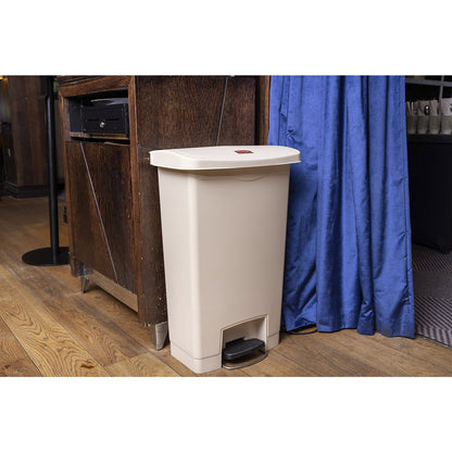 SLIM JIM® foot pedal bin, made of polyethylene, 90 l, beige, mobile.