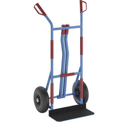 Steel sack truck, model: push and carry truck, with practical support struts.