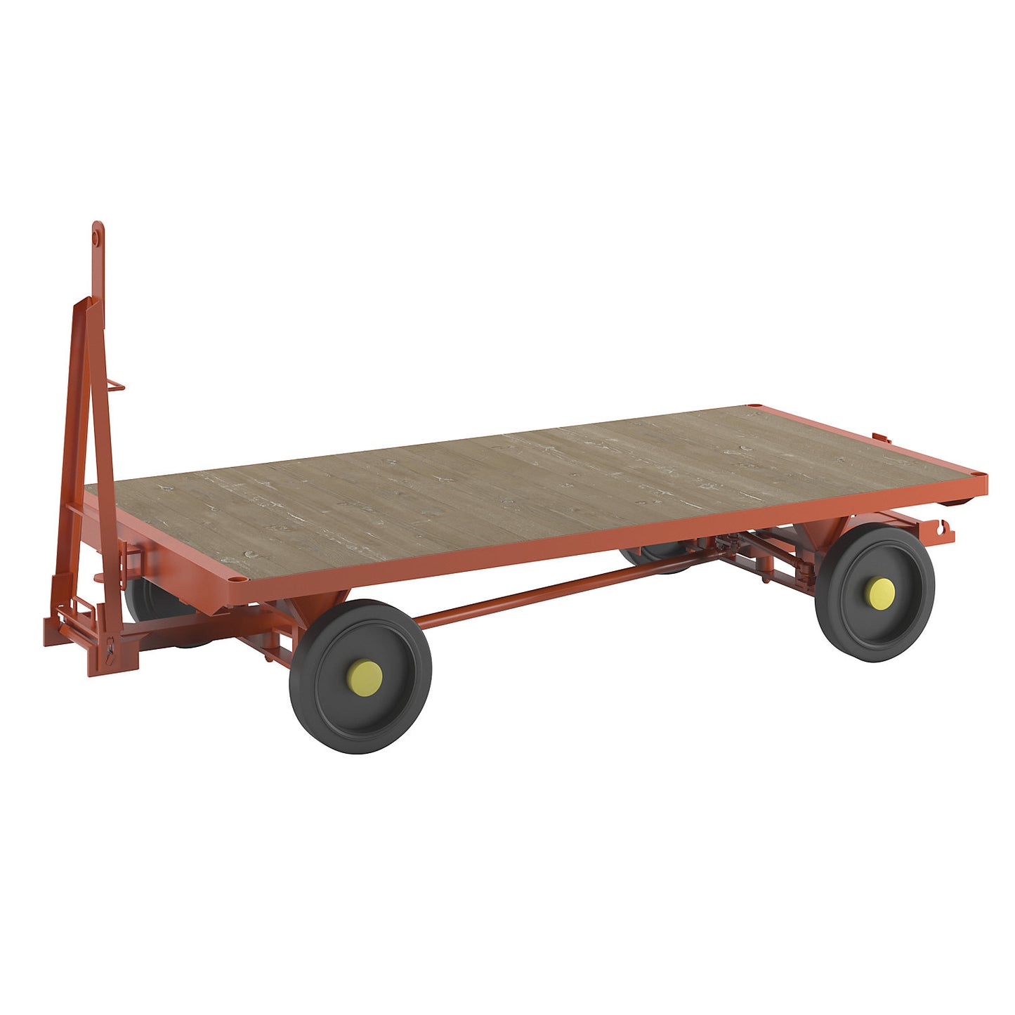 Trailer, 4-wheel linked ackerman steering, max. load 3 t, platform 2.5 x 1.25 m, solid rubber tyres.