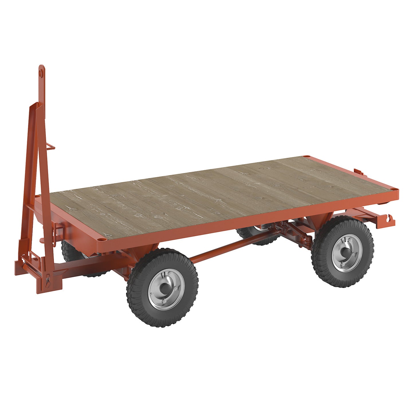 Trailer, 4-wheel linked ackerman steering, max. load 3 t, platform 2.0 x 1.0 m, pneumatic tyres.