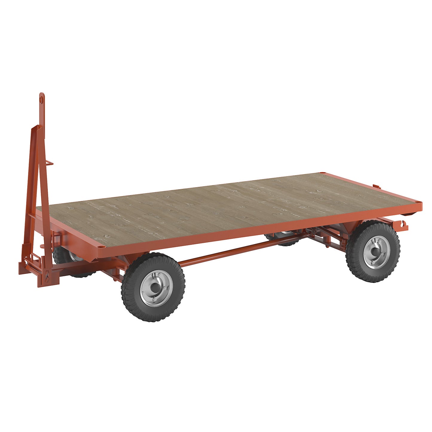 Trailer, 4-wheel linked ackerman steering, max. load 2 t, platform 2.5 x 1.25 m, pneumatic tyres.