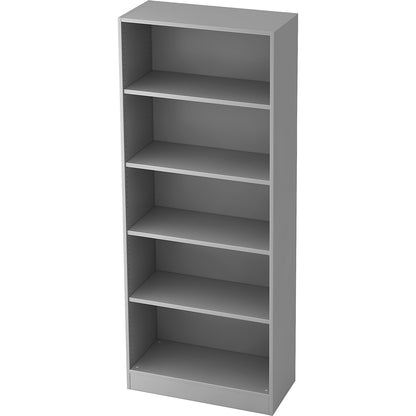 Office shelf unit, 4 shelves, light grey.