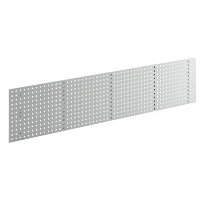 Perforated panel for tool holder, length 2019 mm, light grey.