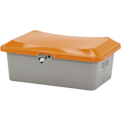 Grit container made of GRP, capacity 100 l, without dispenser opening, grey container.