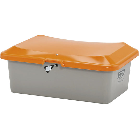 Grit container made of GRP, capacity 100 l, without dispenser opening, grey container.