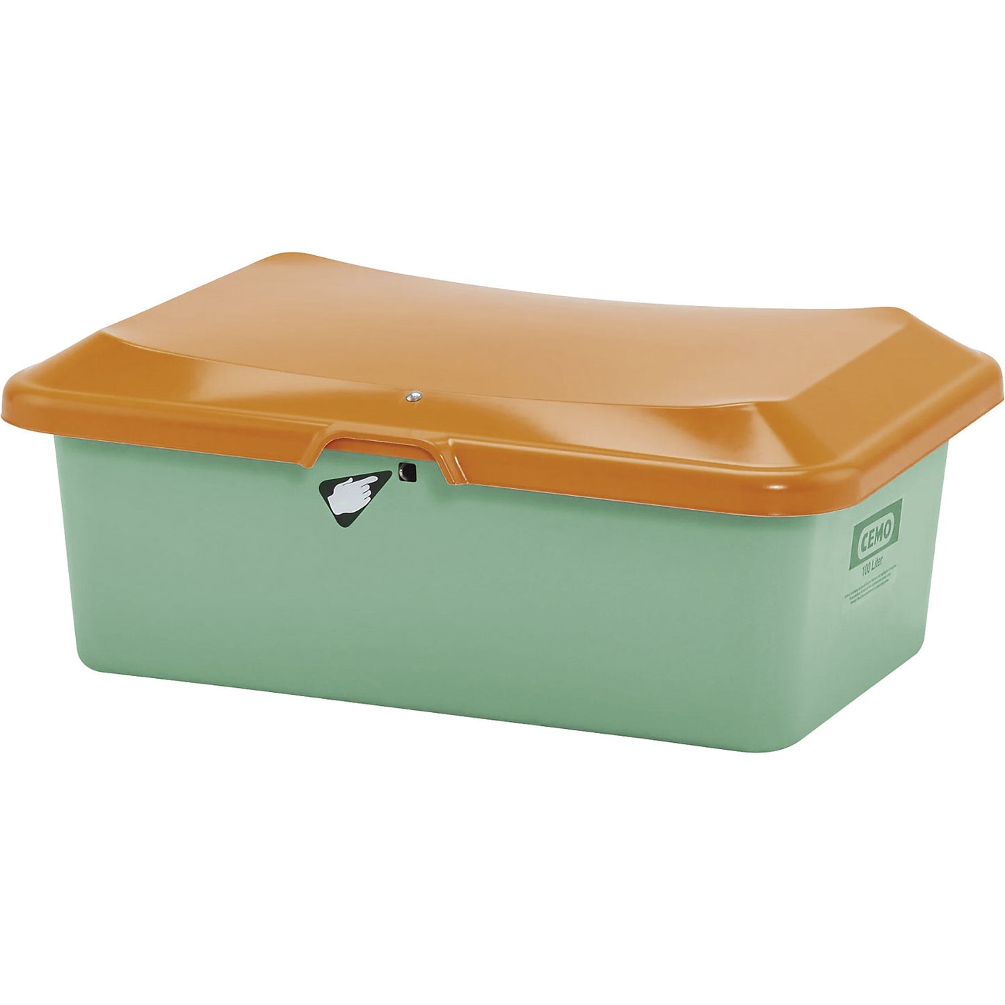 Grit container made of GRP, capacity 100 l, without dispenser opening, green container.