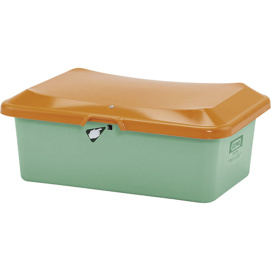 Grit container made of GRP, capacity 100 l, without dispenser opening, green container.