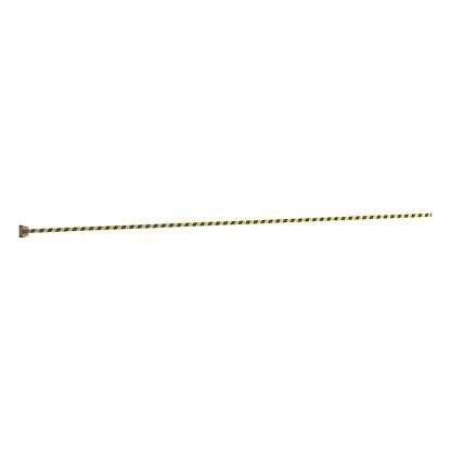Tape barrier in a plastic housing, to bolt in place, yellow / black, belt length 7700 mm.