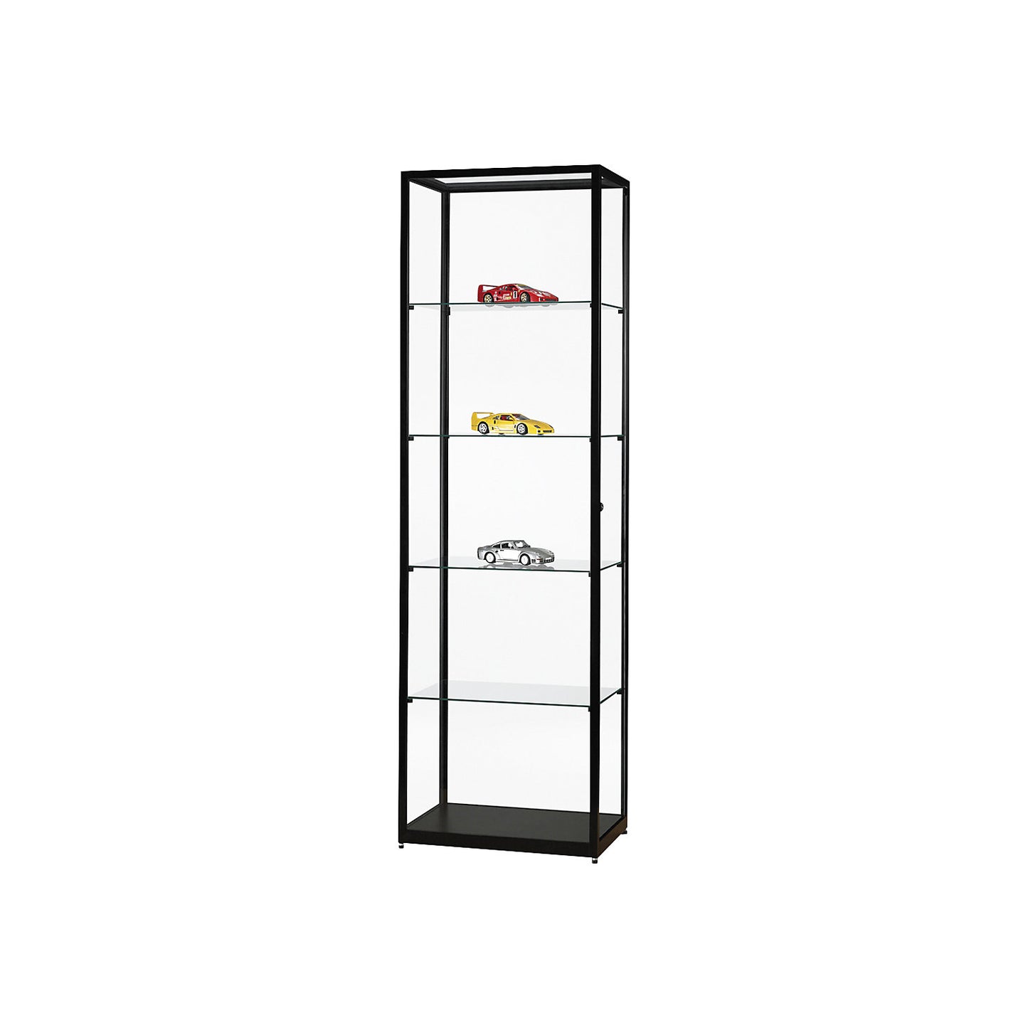 Glass cabinet, height 1984 mm, without lighting, WxD 600 x 400 mm, rectangular, black.