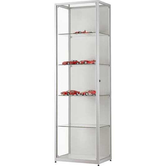 Glass cabinet with LED lighting, height 1984 mm, with hinged doors, width 600 mm.