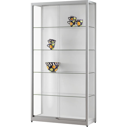 Glass cabinet with LED lighting, height 1972 mm, with sliding doors, width 1000 mm, without base cupboard.