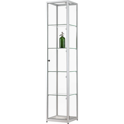 Glass cabinet, height 1984 mm, LED lighting, lamp head Ø 35 mm, WxD 400 x 400 mm.