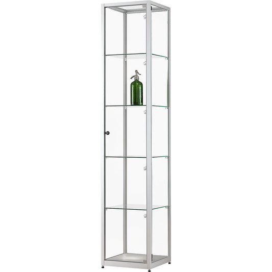 Glass cabinet, height 1984 mm, LED lighting, lamp head Ø 35 mm, WxD 400 x 400 mm.