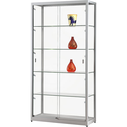 Glass cabinet, WxDxH 1000 x 400 x 1972 mm, LED lighting, lamp head Ø 35 mm, without base cupboard.