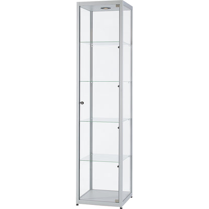 Glass cabinet, height 2000 mm, LED lighting, lamp head Ø 35 mm, WxD 500 x 500 mm.