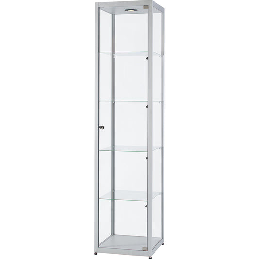 Glass cabinet, height 2000 mm, LED lighting, lamp head Ø 35 mm, WxD 500 x 500 mm.