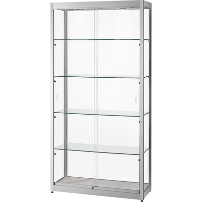 Glass cabinet, WxDxH 1000 x 400 x 2000 mm, LED lighting, lamp head Ø 35 mm, without base cupboard.