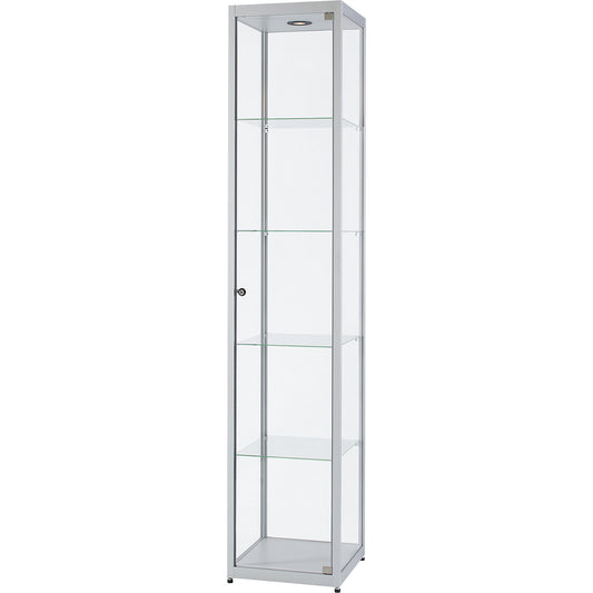 Glass cabinet with LED ceiling spotlight, 1 x 5 W, height 2000 mm, WxD 400 x 400 mm.