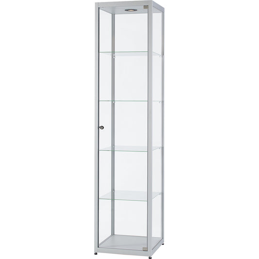 Glass cabinet with LED ceiling spotlight, 1 x 5 W, height 2000 mm, WxD 500 x 500 mm.