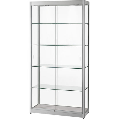 Glass cabinet, WxDxH 1000 x 400 x 2000 mm, LED lighting, lamp head Ø 50 mm, without base cupboard.
