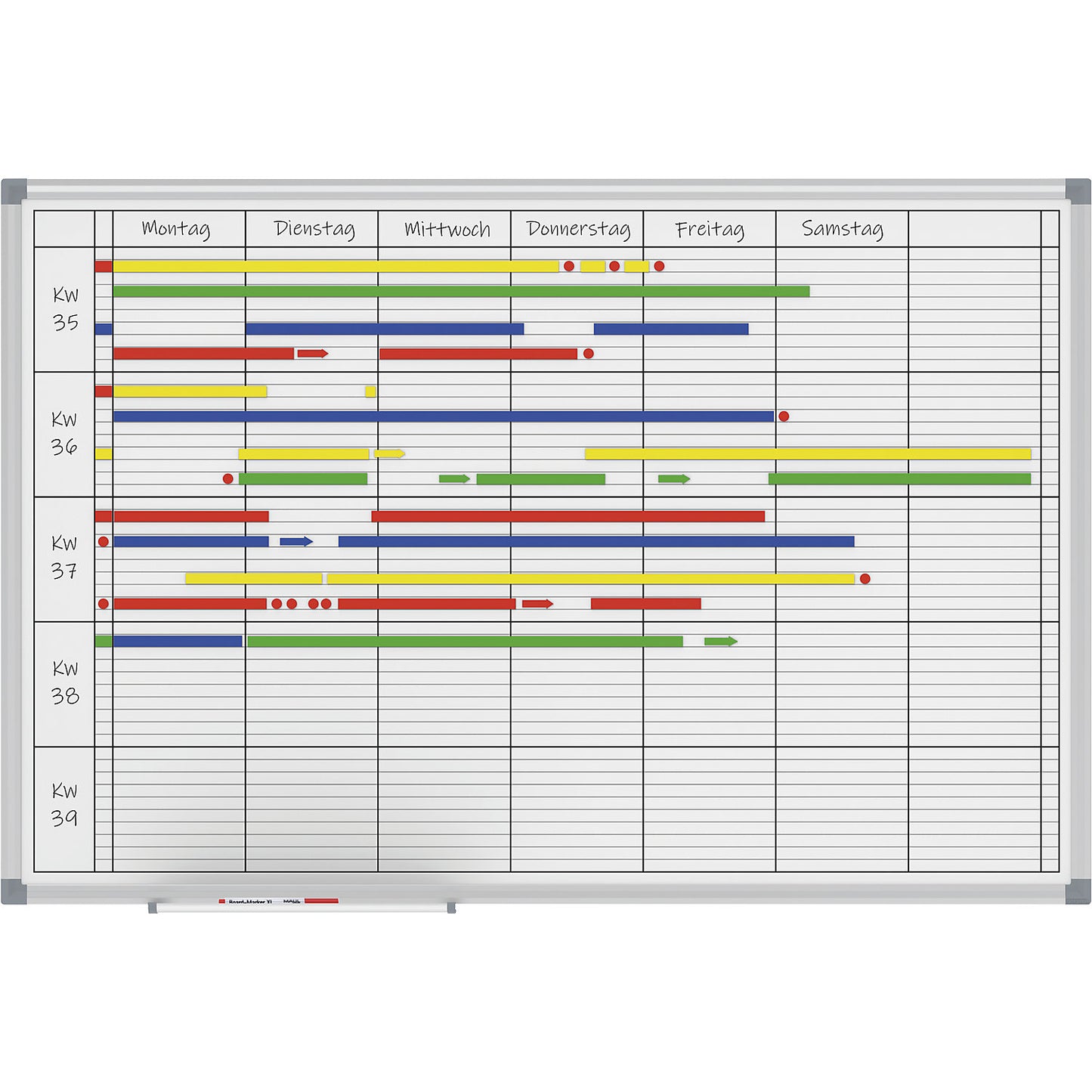 Planning board MAULstandard, universal planner plastic coated, width 900 mm.