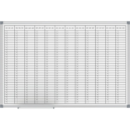 Planning board MAULstandard, yearly planner, 12 month view, plastic coated, width 900 mm.