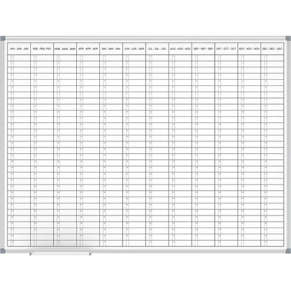 Planning board MAULstandard, yearly planner, 12 month view, plastic coated, width 1200 mm.