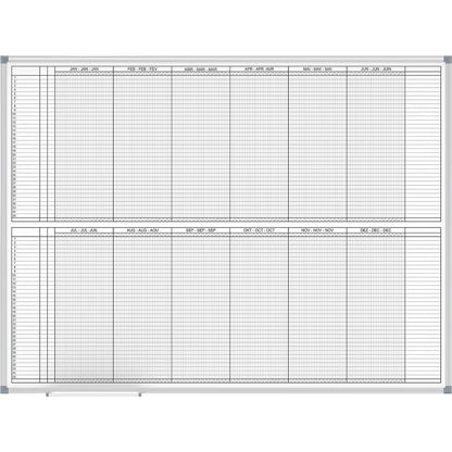Planning board MAULstandard, yearly planner, 14 months, plastic coated, width 1200 mm.