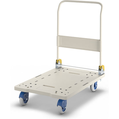 Platform truck, plastic, with folding push handle, LxW 900 x 600 mm.