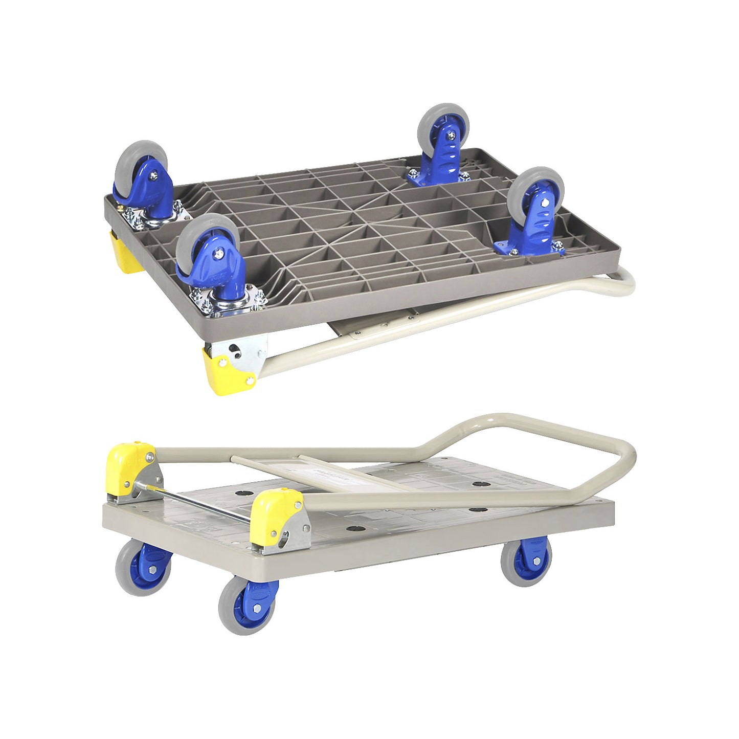 Platform truck, plastic, with folding push handle, LxW 710 x 455 mm.