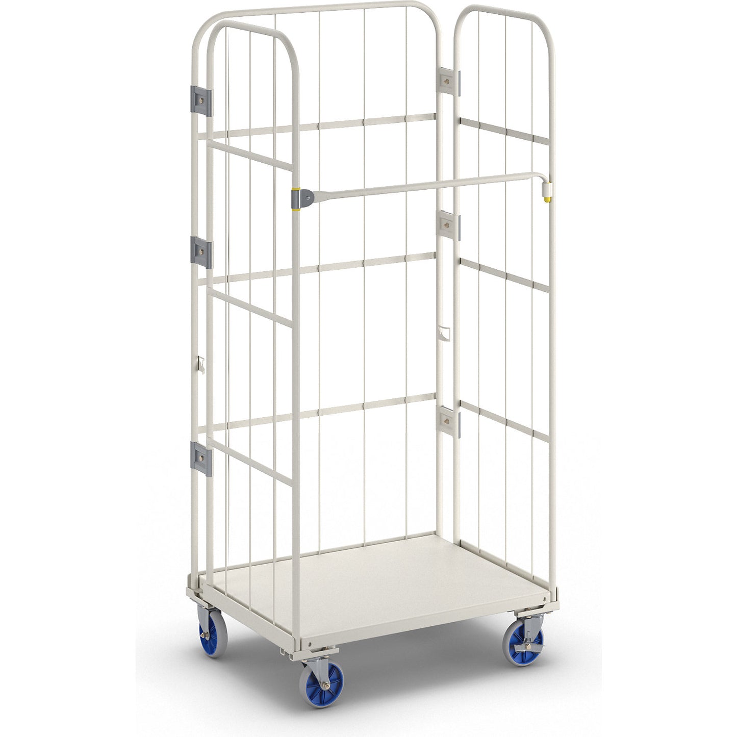 Roll container, max. load 500 kg, height 1700 mm, WxD 800 x 600 mm, steel plate.