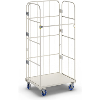 Roll container, max. load 500 kg, height 1700 mm, WxD 800 x 600 mm, steel plate.