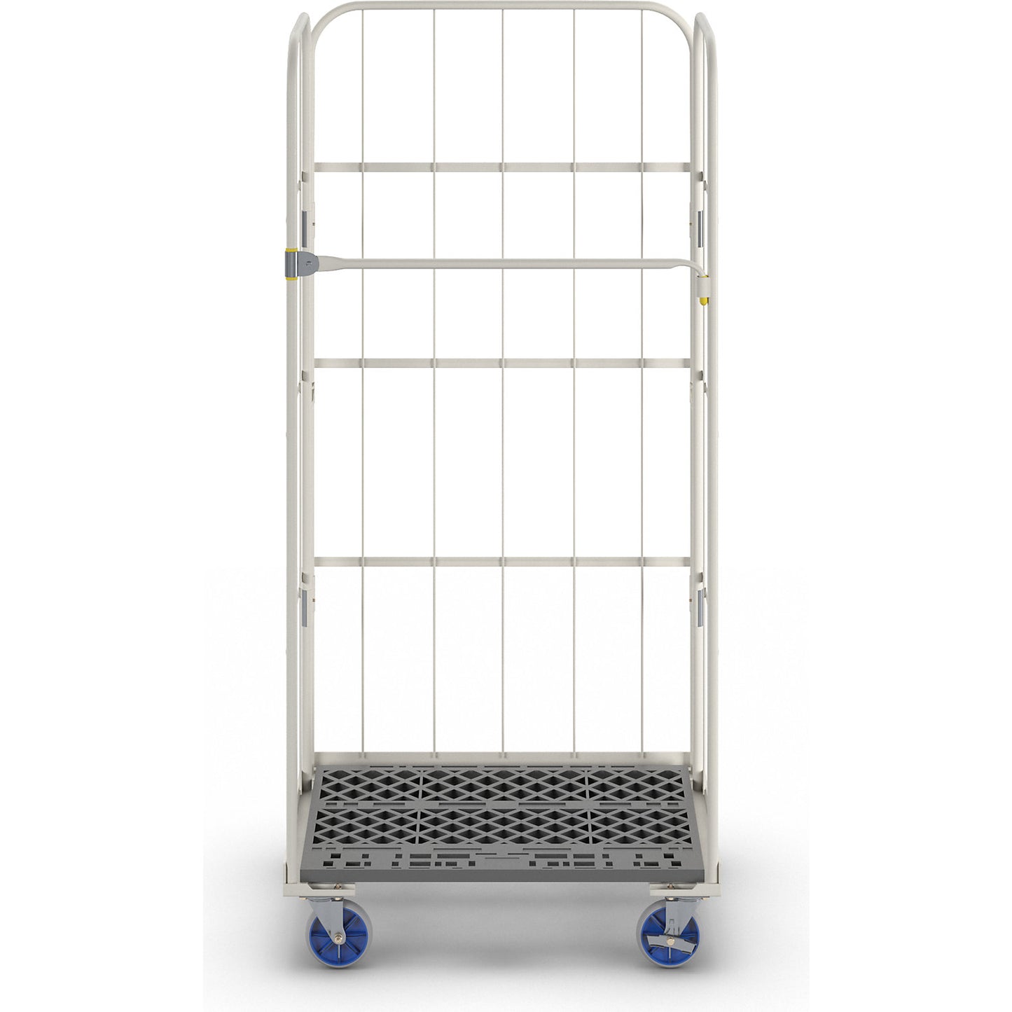 Roll container, max. load 500 kg, height 1700 mm, WxD 800 x 600 mm, plastic plate.