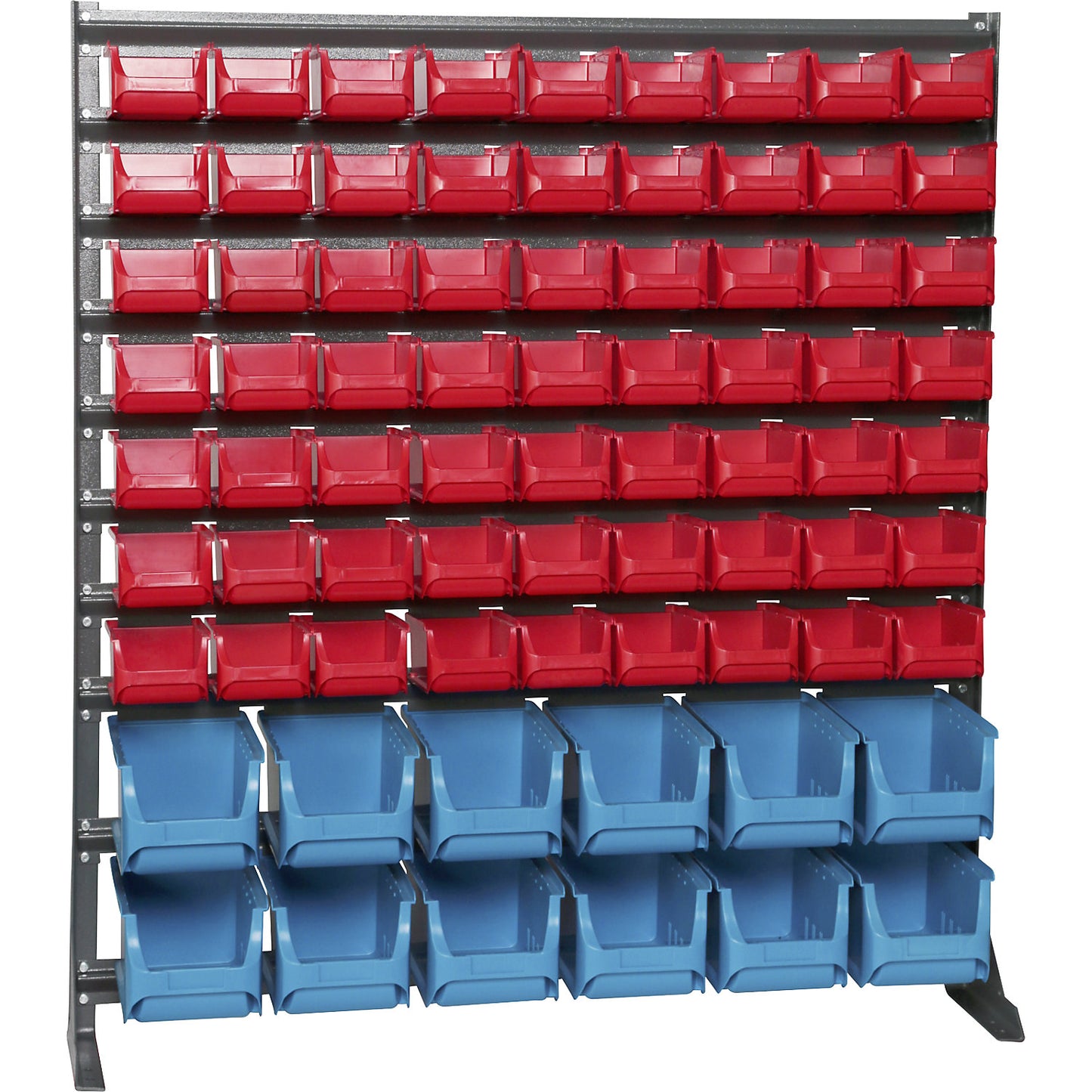 Small parts shelf unit, width 1020 mm, with open fronted storage bins, HxD 1110 x 235 mm.
