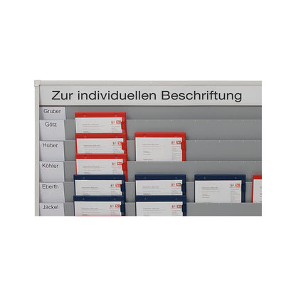 Workshop planner for automotive workshops, WxHxD 870 x 1285 x 76 mm, 10 rows.